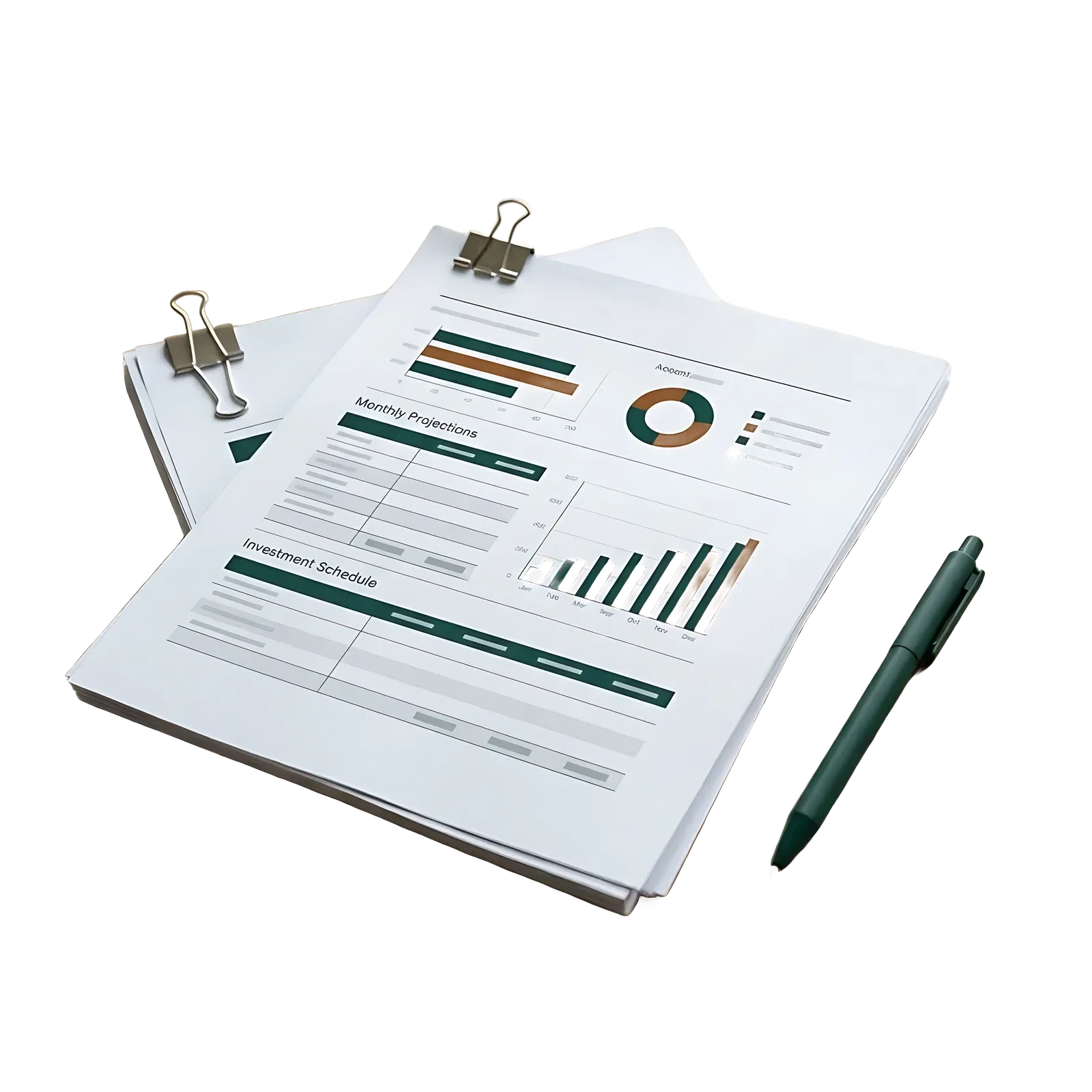 Apresentações mensais com relatórios de rendimento projetado e cronograma de aportes